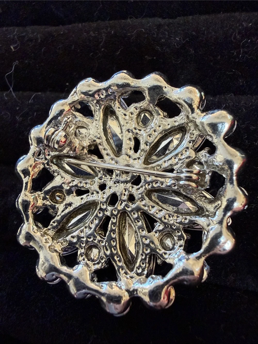 Lilac Crystal Floral Brooch Pin - Women Jewelry